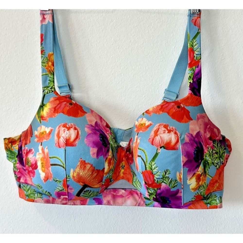 Cacique Lane Bryant Lightly Lined Balconette Bra 42DDD Floral